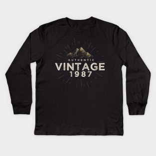 Authentic Vintage 1987 Birthday Design Kids Long Sleeve T-Shirt